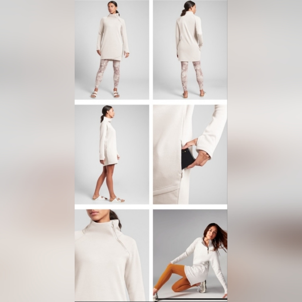 Athleta Cozy Karma Asym Sweatshirt Dress